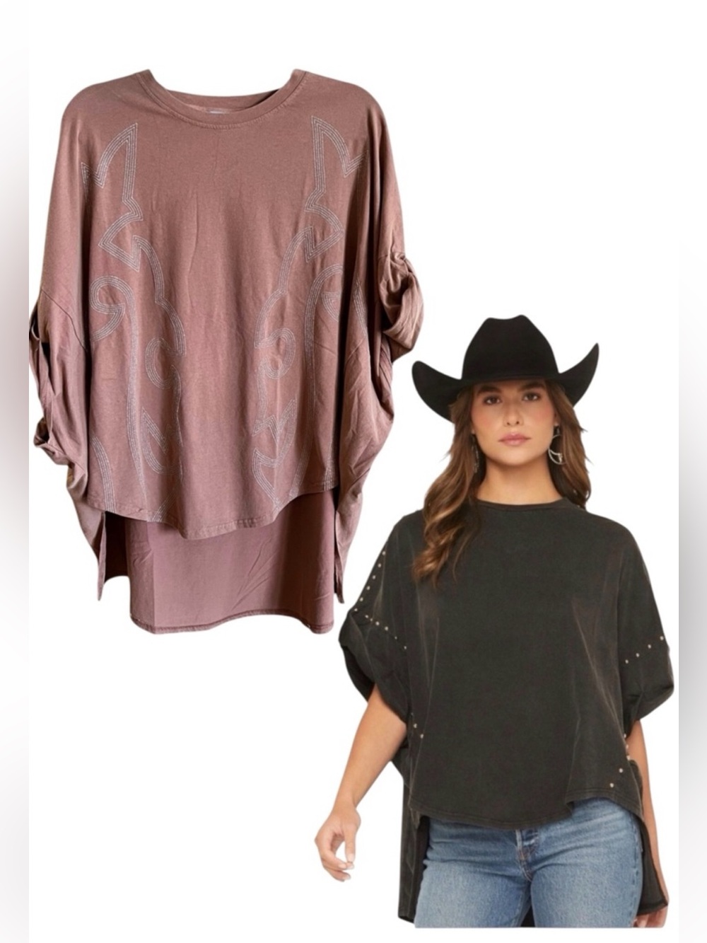 Blue B Cowboy Stitch Oversized Shirt